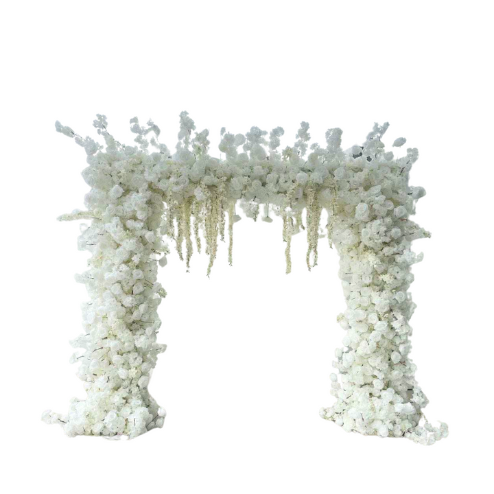 Leie, stor blomsterbue til bryllup, Hvit