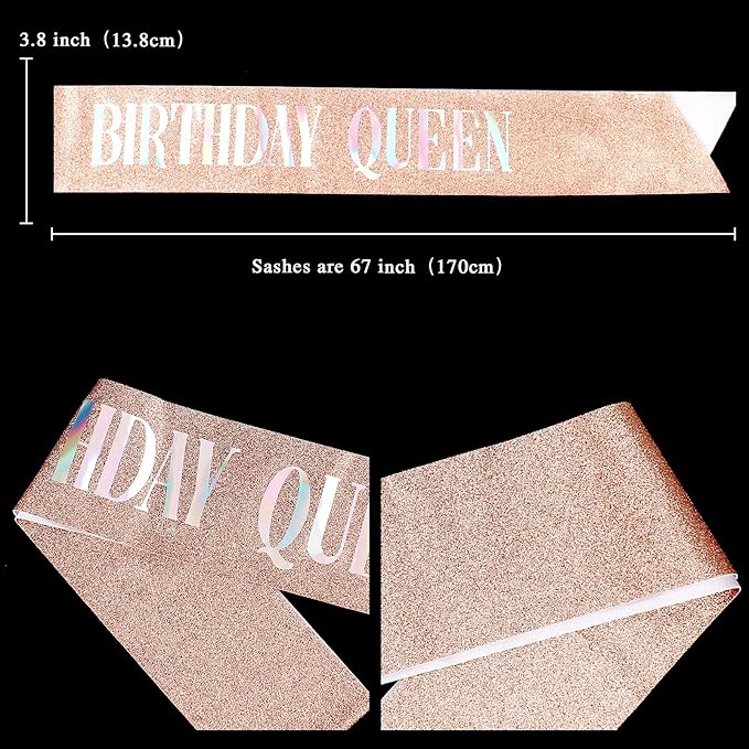 Bursdags sash - rosegull Birthday Queen