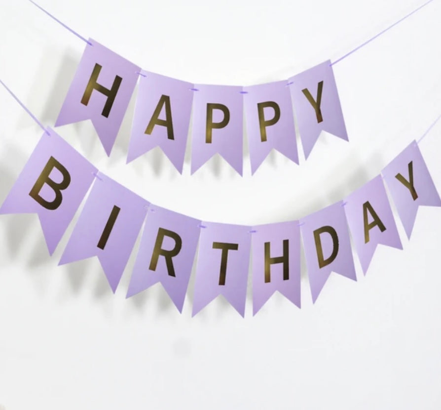Happy birthday banner lilla
