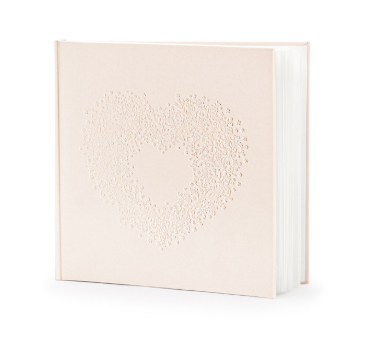 Gjestebok - Beige med hjerte