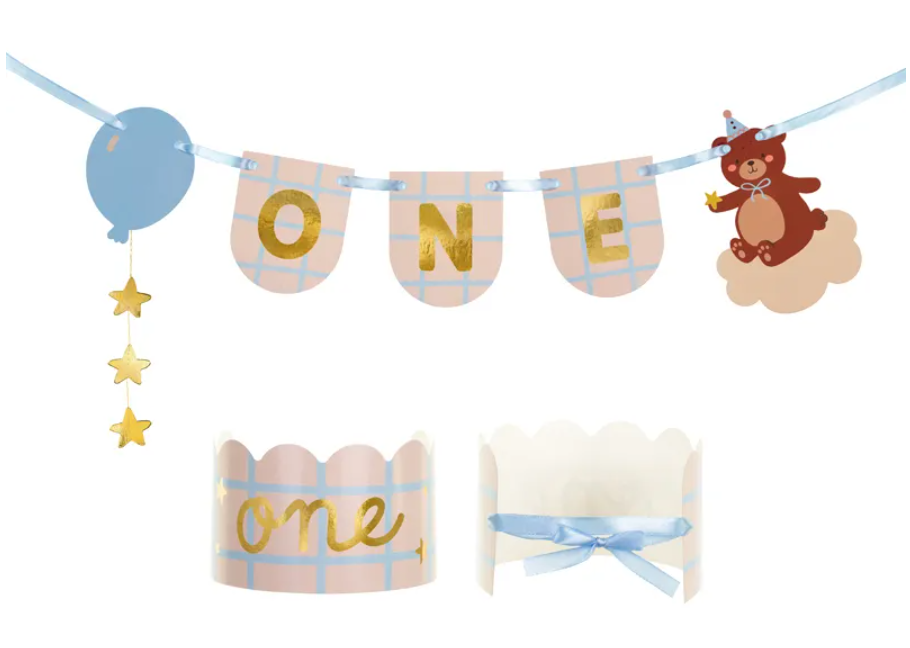 Banner med krone 1 år