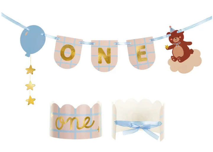 Banner med krone 1 år