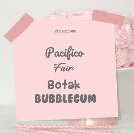 Skreddersydd Kakeskilt i Glitterpapp