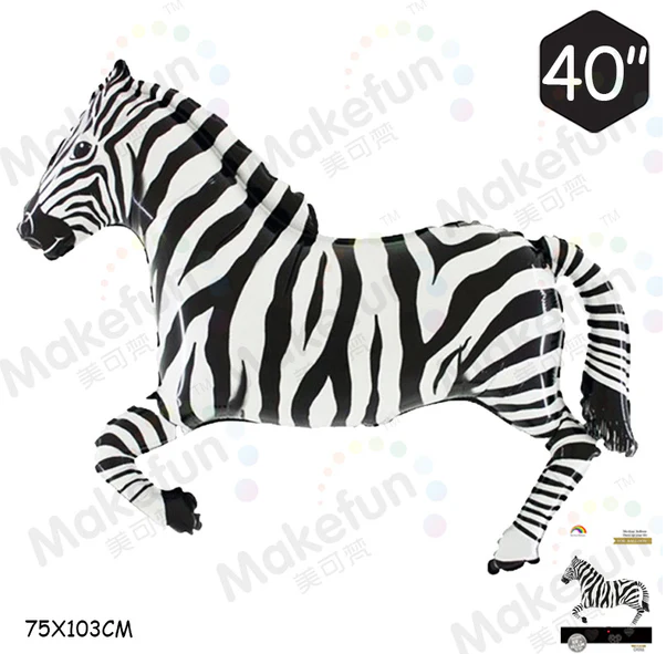 Folieballong - Zebra