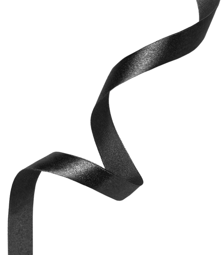 sateng bånd svart 0,6 mm