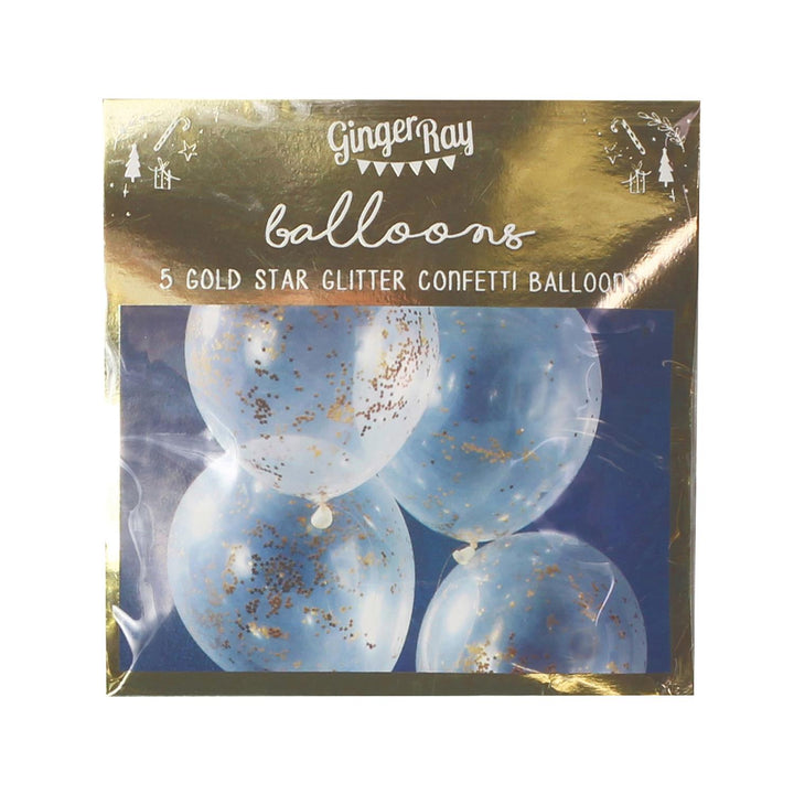 Konfettiballonger - Gullstjerner