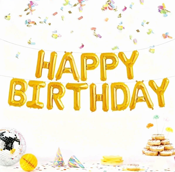 Folieballong - Happy Birthday, Gull