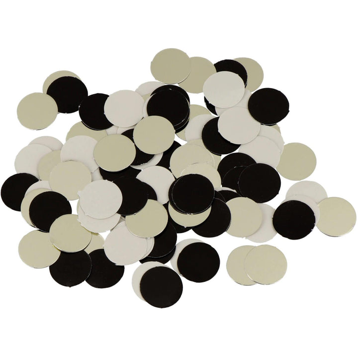 Bordkonfetti Papirsirkler - Svart, gull og beige