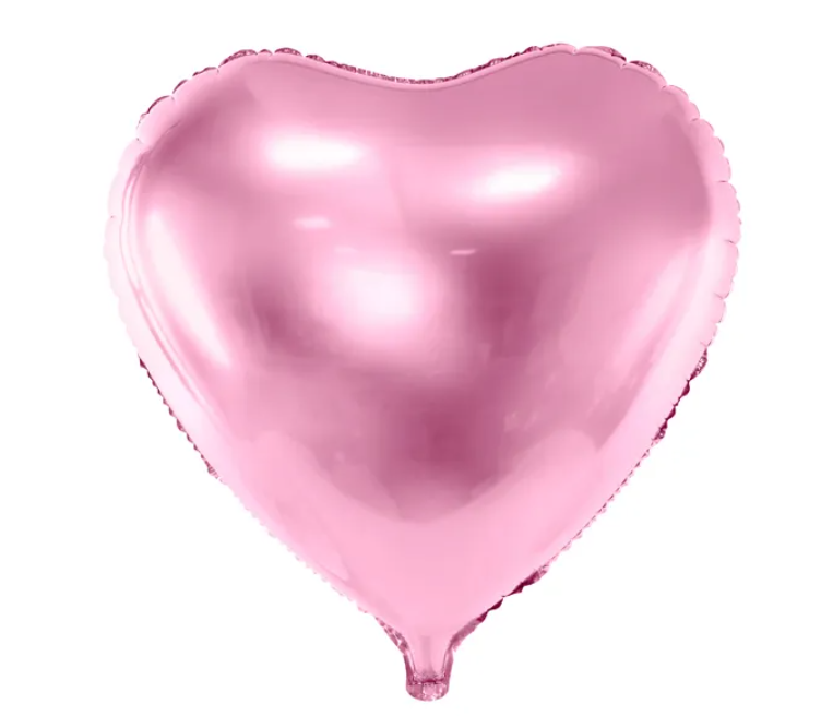 Folieballong - Hjerteformet, Rosa
