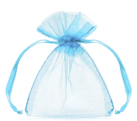 Organza gaveposer 10 stk - Blå