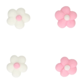 Sukkerdekor Rosa og hvite blomster