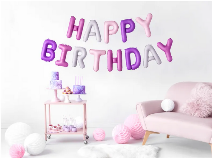 Folieballong - Happy Birthday, Lilla