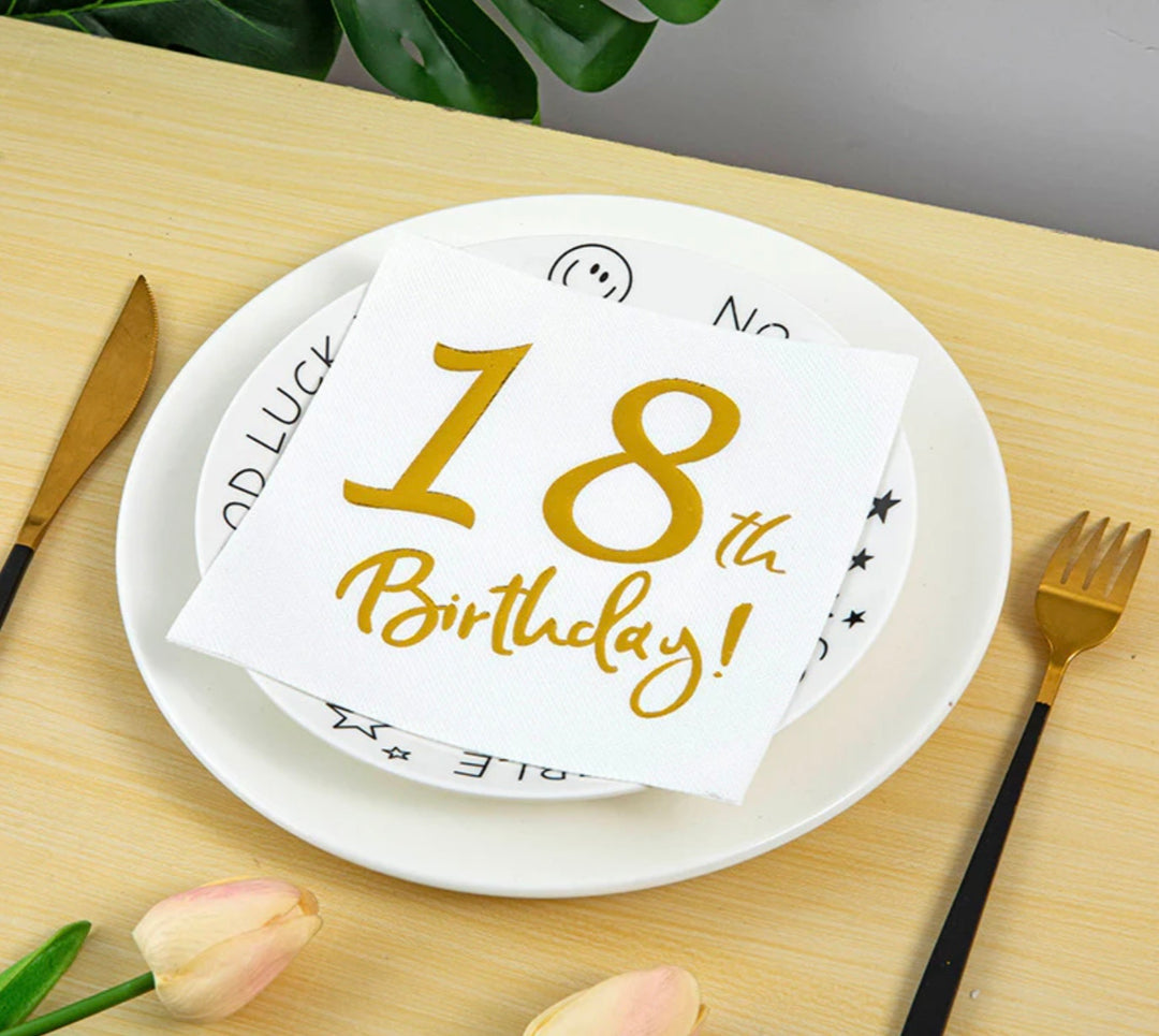 Servietter - 18th Birthday