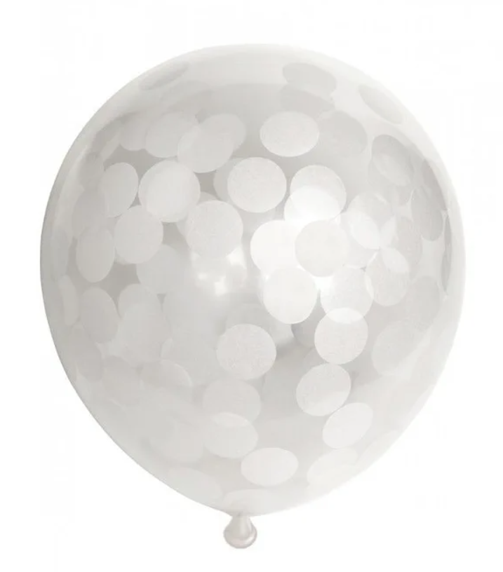 Konfetti ballong Hvit