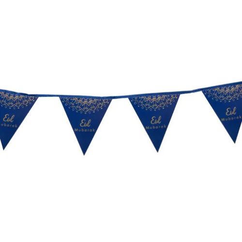 Blå bannere for Eid Mubarak