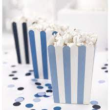 Popcornbeger - Blå Striper