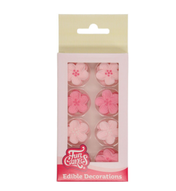 Sukkerdekor Rosa Blomster