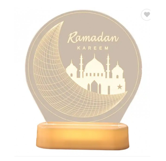 Led Lys, Blank Akryl, Ramadan Kareem- D