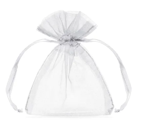 Organza gaveposer 10 stk - Hvit