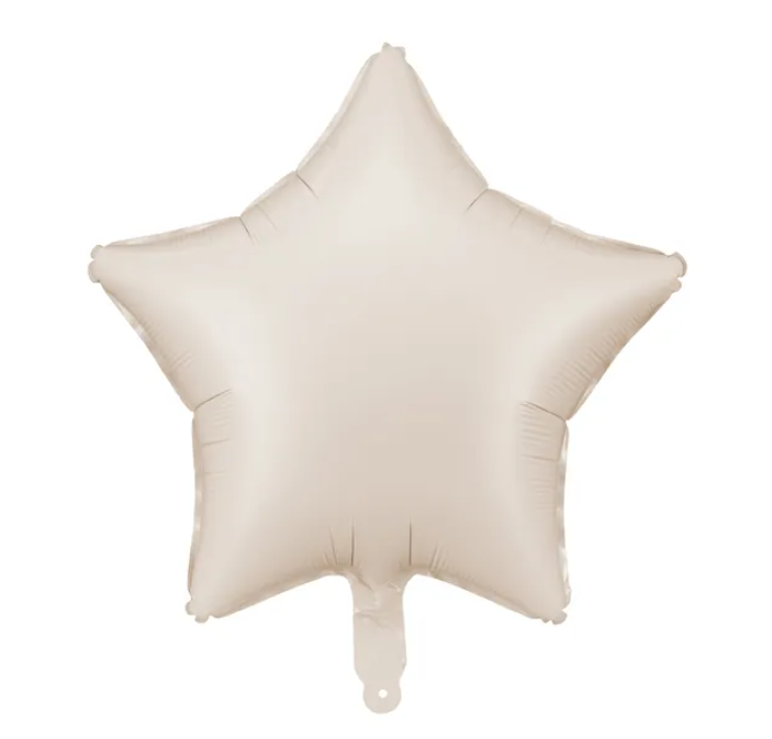 Folieballong - Stjerne, matt beige