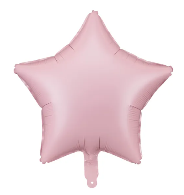 Folieballong - Stjerne, matt rosa