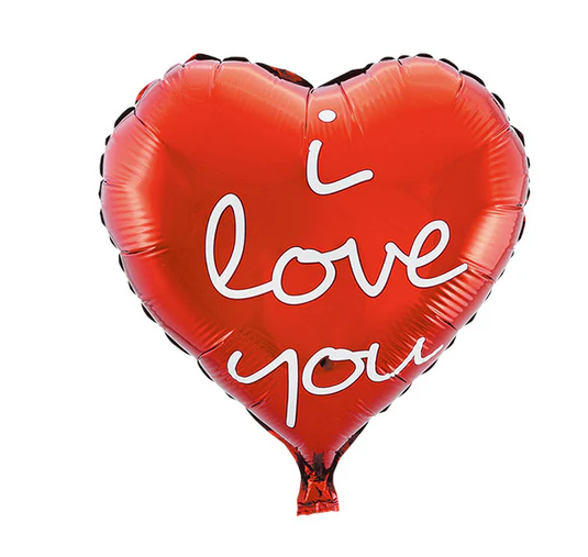 Folieballong - Hjerteformet, Rød I love you