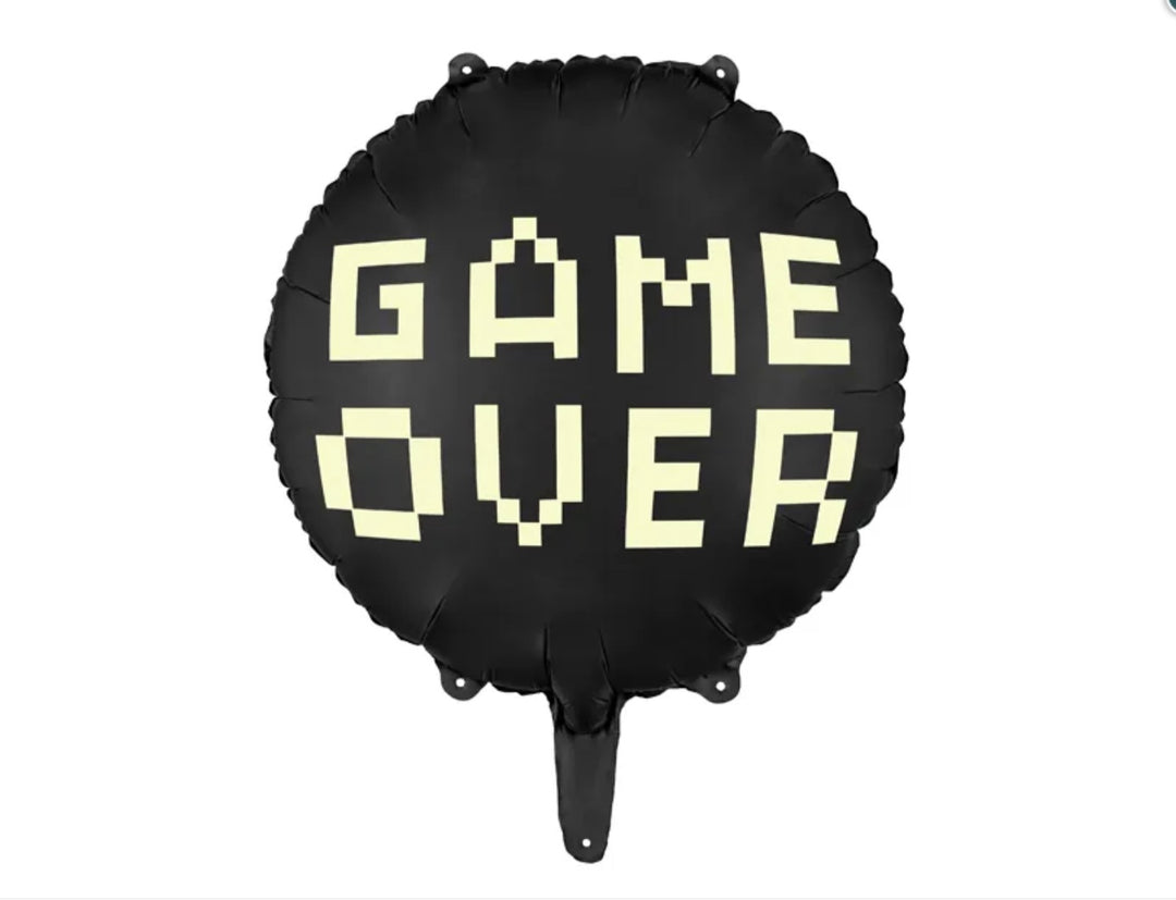 Game over folieballong, 45 cm, svart
