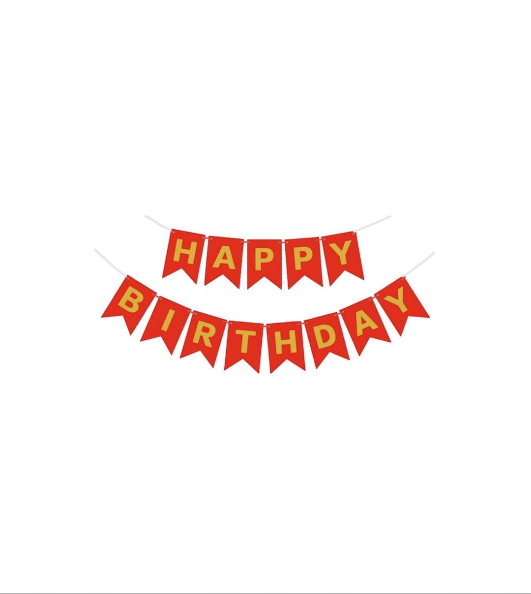 Happy birthday banner rød