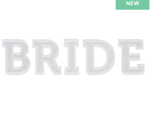 Strykelapp - Bride, Hvit