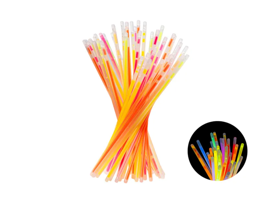 Glow sticks fargemix 100 stk