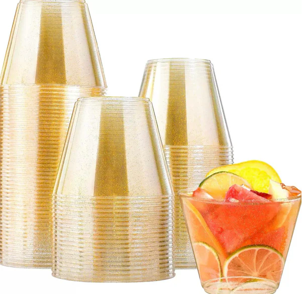 Shotglass gull glitter 50 stk 30 ml