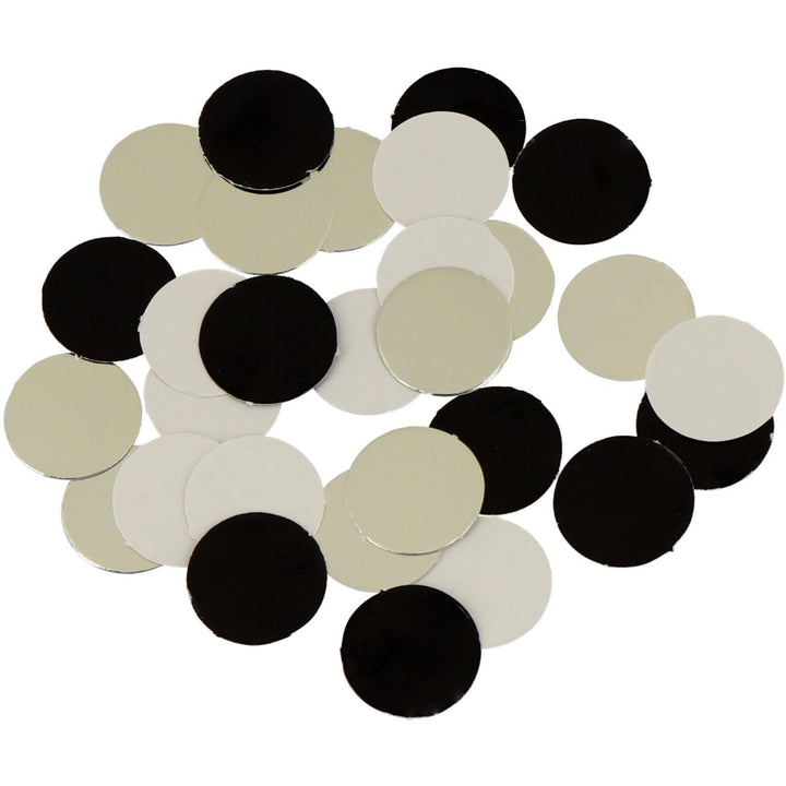 Bordkonfetti Papirsirkler - Svart, gull og beige