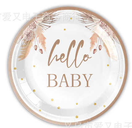 Papptallerken  - Hello Baby 10stk