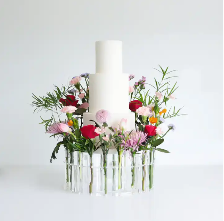 Kakestativ med sylinder for blomster