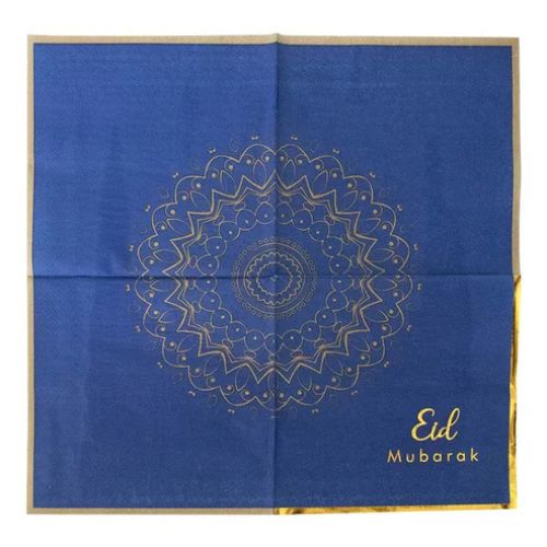Servietter - Eid Mubarak Blå og gull
