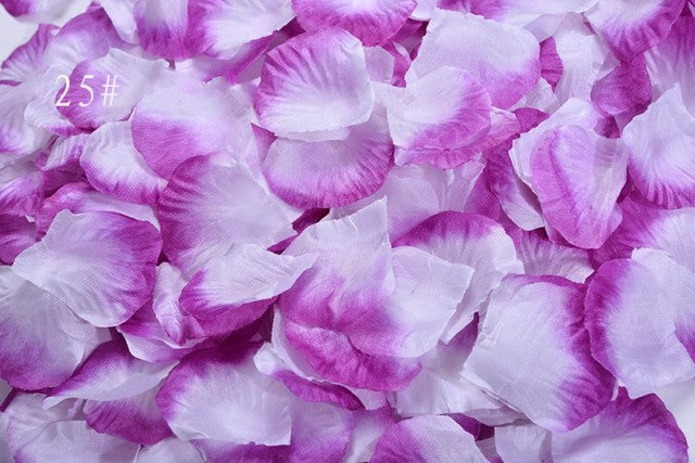 Roseblader - Lilla-Hvit Ombre (100 stk)