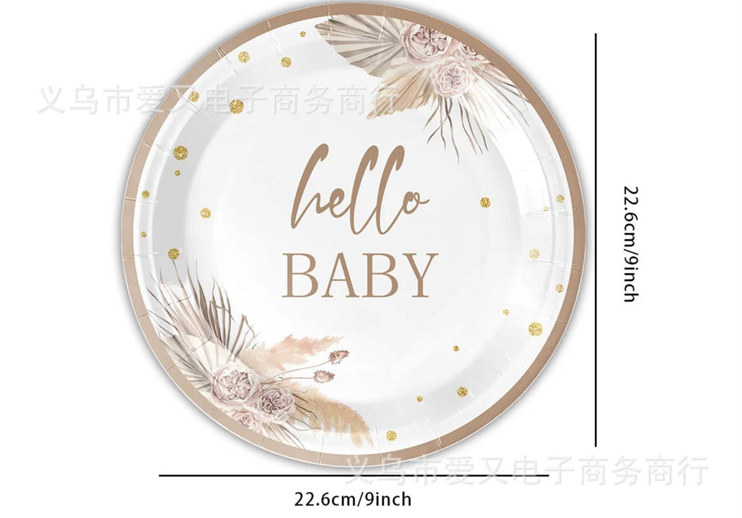 Papptallerken - Hello baby 10stk