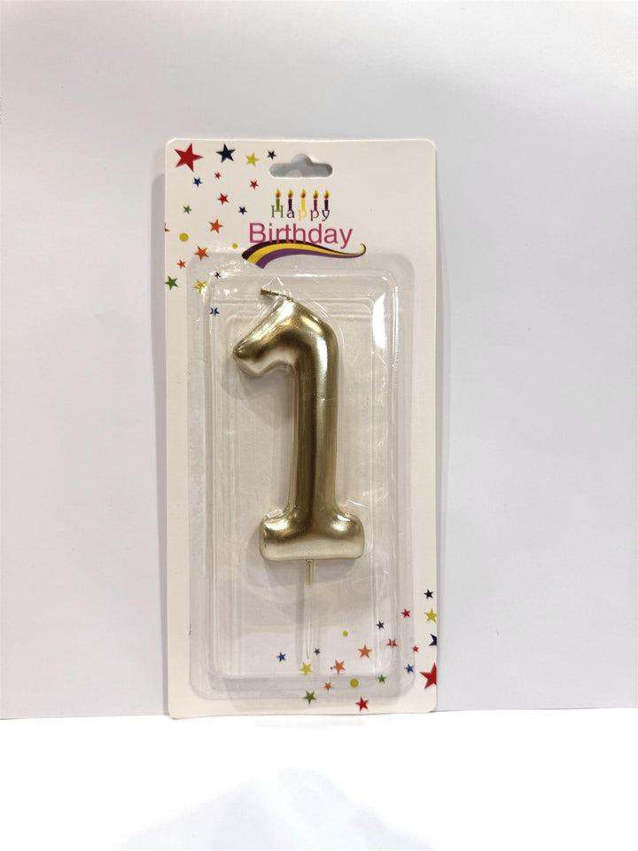 Kakelys nummer 0-9 gull, 9 cm