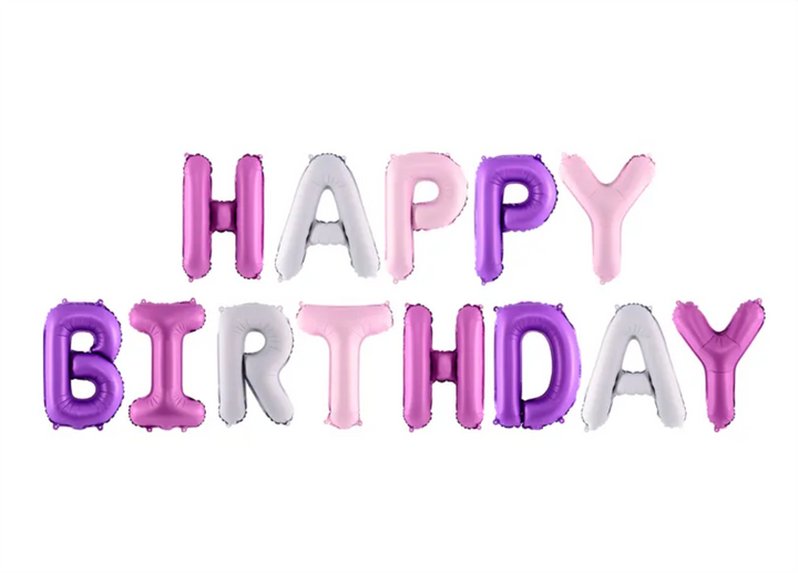 Folieballong - Happy Birthday, Lilla