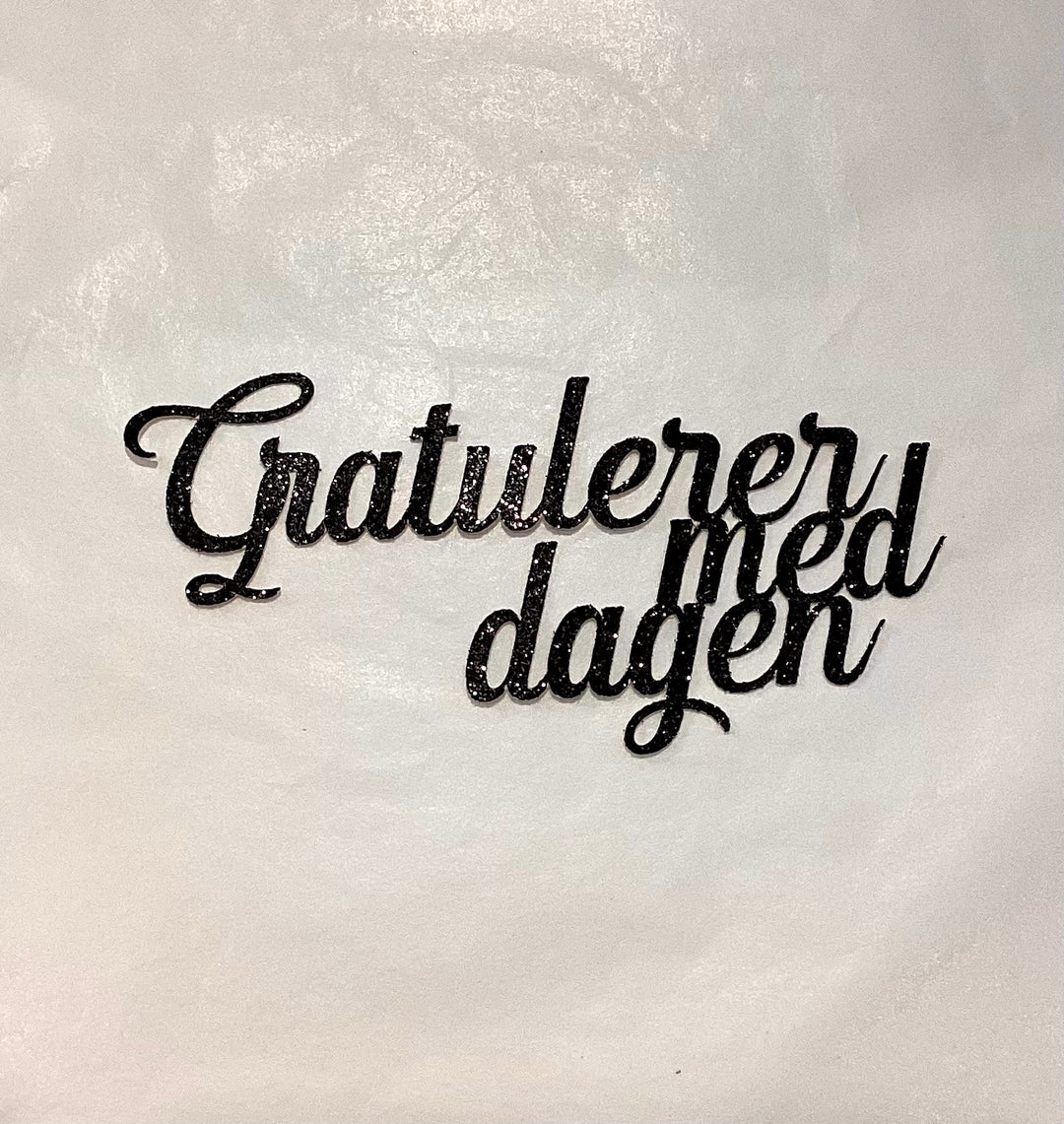Gratulerer med dagen kakeskilt - flere farger