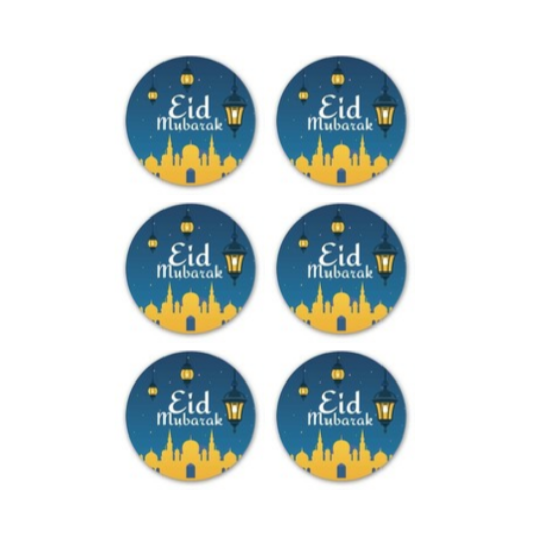 Klistremerker, Eid Mubarak, Blå og gul