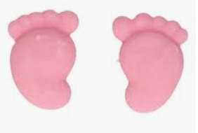 Sukkerdekor Baby fot rosa