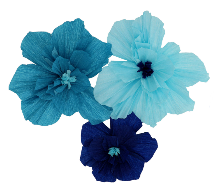 Papir blomster - Blå