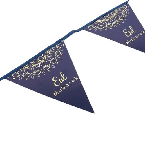 Blå bannere for Eid Mubarak