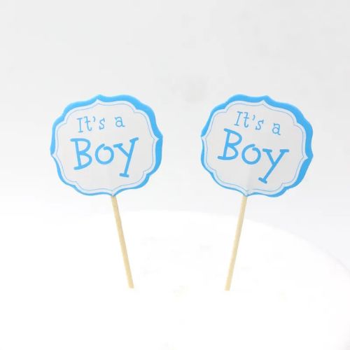 Kakepynt - Babyshower Blå