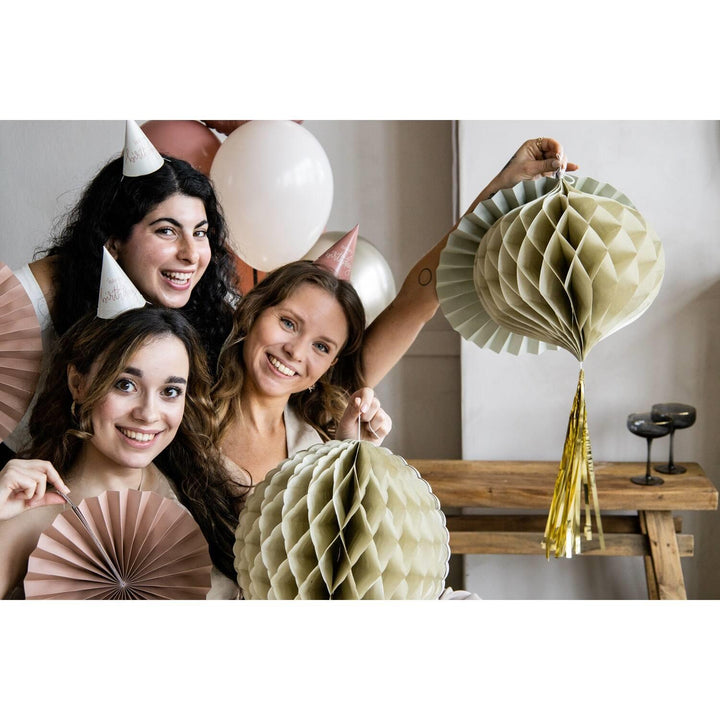 Partyhatter mini krem og rosa - «happy birthday»