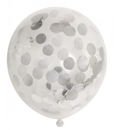 Konfetti ballong blank sølv