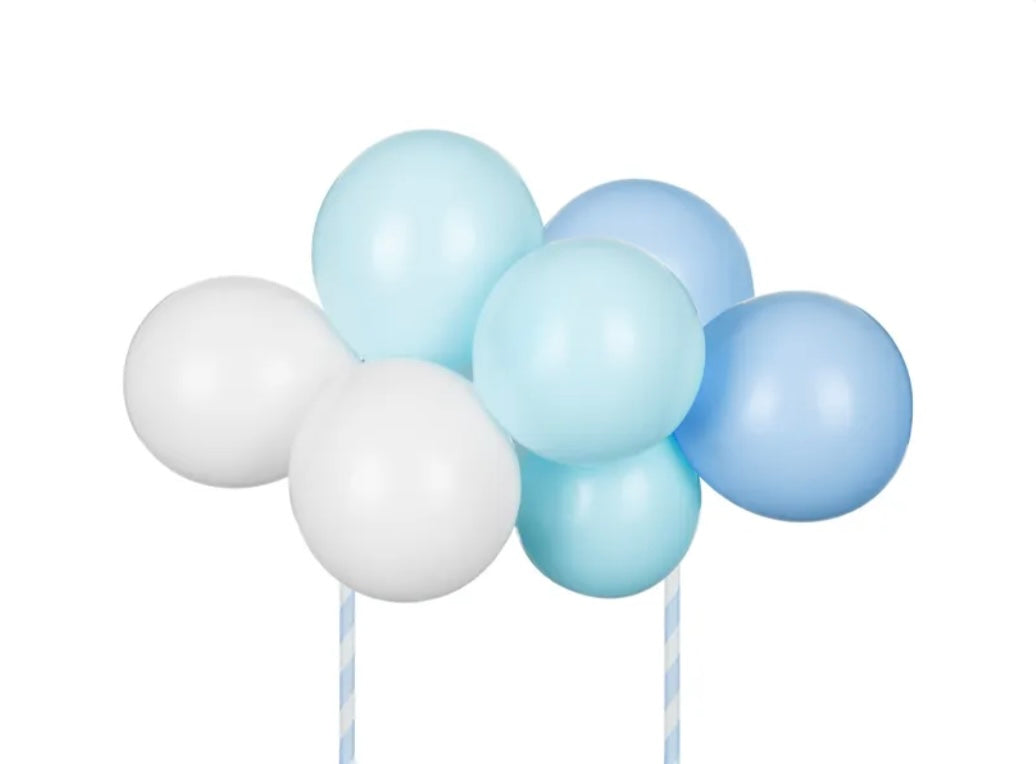 Kaketopper - Blå mini ballongbue