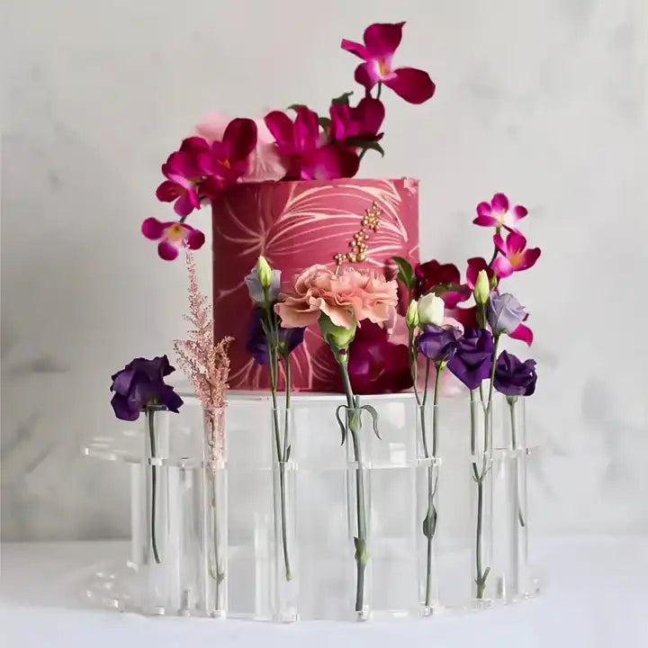 Leie kakestativ med sylinder for blomster