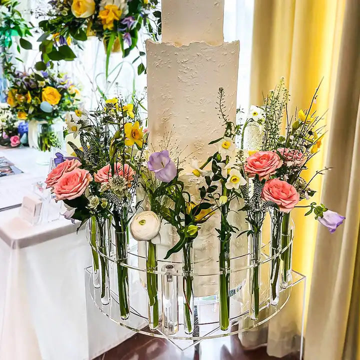 Leie kakestativ med sylinder for blomster